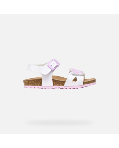 SANDALI GEOX BAMBINA JUNIOR J ADRIEL WHITE/PINK J658MA 05402 C0406