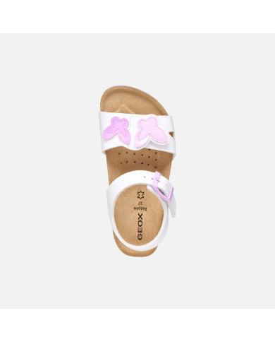 SANDALI GEOX BAMBINA JUNIOR J ADRIEL WHITE/PINK J658MA 05402 C0406