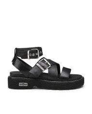 SANDALI CON ZEPPA DONNA ZIGGY 3442 SANDAL W LEATHER BLACK CLW344200