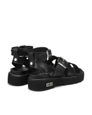SANDALI CON ZEPPA DONNA ZIGGY 3442 SANDAL W LEATHER BLACK CLW344200