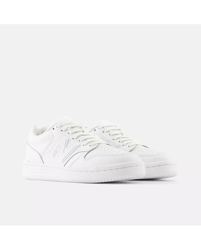 SNEAKERS NEW BALANCE KIDS B480 LACE LIFESTYLE WHITE SYNTETIC LEATHER GSB4803W