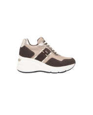 SNEAKERS CON ZEPPA NEROGIARDINI DONNA VELOUR CASTAGNO SAVANA MARMO ETOILE LEO T.BRILL PLATINO I411496D/305