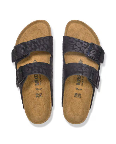 CIABATTE BIRKENSTOCK DONNA ARIZONA BS SYN LEO BLACK 1030563