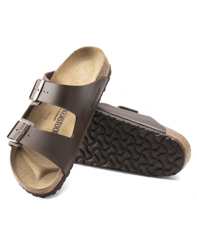 CIABATTE BIRKENSTOCK UNISEX ARIZONA DARK BROWN BIRKO FLOR 0051703