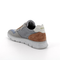 SNEAKERS IGI&CO UOMO SCAMOS/TELA GRIGIO SC/BLUE 7615500