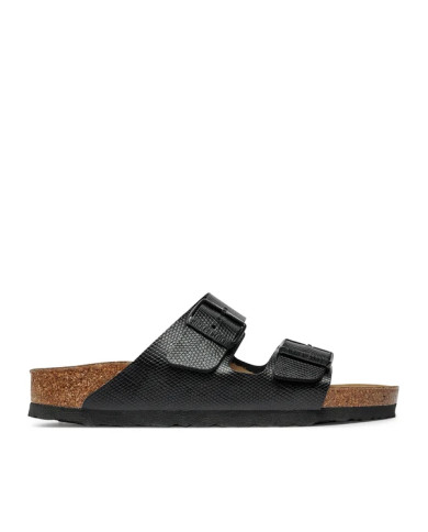 CIABATTE BIRKENSTOCK DONNA ARIZONA SHINY LIZARD BLACK,BIRKO FLOR EMBOSSED CALZ.S 1027835