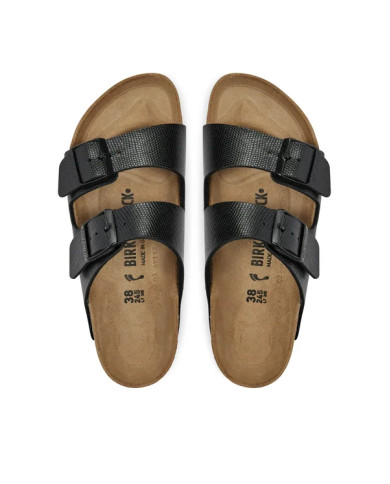 CIABATTE BIRKENSTOCK DONNA ARIZONA SHINY LIZARD BLACK,BIRKO FLOR EMBOSSED CALZ.S 1027835