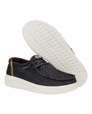 MOCASSINO HEY DUDE DONNA WENDY RISE PERF CANVAS BLACK SLIP-ON HD.43682/001