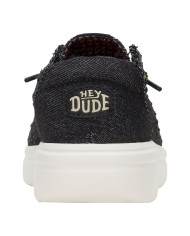 MOCASSINO HEY DUDE DONNA WENDY RISE PERF CANVAS BLACK SLIP-ON HD.43682/001