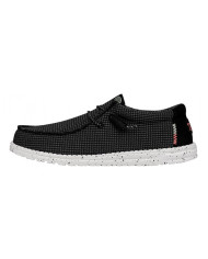 MOCASSINO HEY DUDE UOMO WALLY SPORT MESH M BLACK/WHITE SLIP-ON HD.40403/066