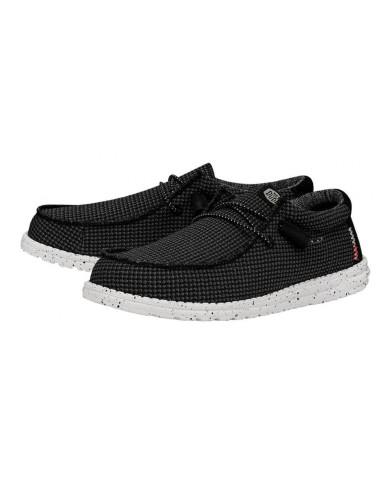 MOCASSINO HEY DUDE UOMO WALLY SPORT MESH M BLACK/WHITE SLIP-ON HD.40403/066