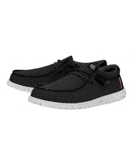MOCASSINO HEY DUDE UOMO WALLY SPORT MESH M BLACK/WHITE SLIP-ON HD.40403/066
