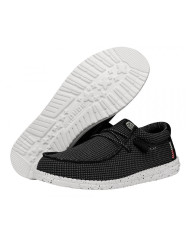 MOCASSINO HEY DUDE UOMO WALLY SPORT MESH M BLACK/WHITE SLIP-ON HD.40403/066