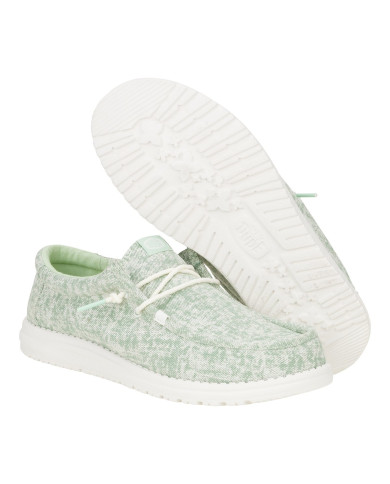 MOCASSINO HEY DUDE UOMO WALLY SURF WASH ICEBERG GREEN SLIP-ON HD.43091/35L