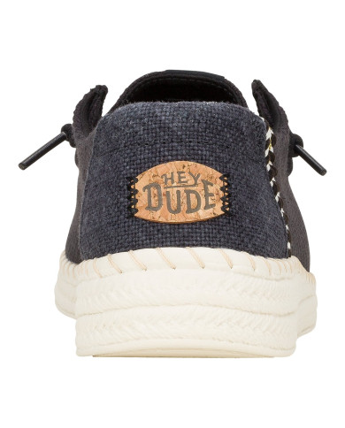 MOCASSINO HEY DUDE DONNA WENDY ESPANDRILLE WOVEN BLACK SLIP-ON HD.43681/001