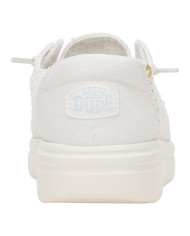 MOCASSINO HEY DUDE DONNA WENDY RISE PERF CANVAS WHITE SLIP-ON HD.43682/100
