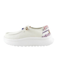 MOCASSINO HEY DUDE DONNA WENDY PEAK BAJA STRIPE WHITE W HD.40739/100