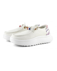MOCASSINO HEY DUDE DONNA WENDY PEAK BAJA STRIPE WHITE W HD.40739/100