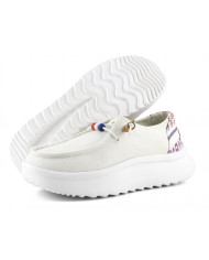 MOCASSINO HEY DUDE DONNA WENDY PEAK BAJA STRIPE WHITE W HD.40739/100