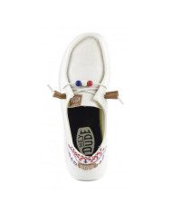 MOCASSINO HEY DUDE DONNA WENDY PEAK BAJA STRIPE WHITE W HD.40739/100