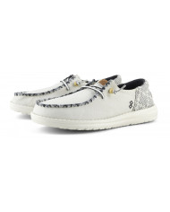 MOCASSINO HEY DUDE DONNA WENDY FUNK JACQUARD WHITE HD.40736/100