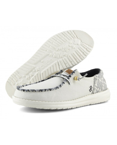 MOCASSINO HEY DUDE DONNA WENDY FUNK JACQUARD WHITE HD.40736/100
