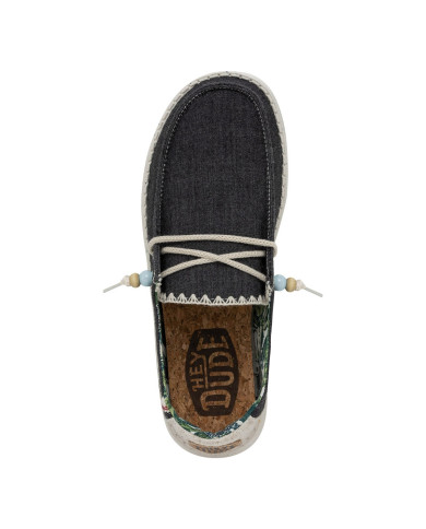 MOCASSINO HEY DUDE DONNA WANDY FRINGE W CARBON HD.40071/0YK