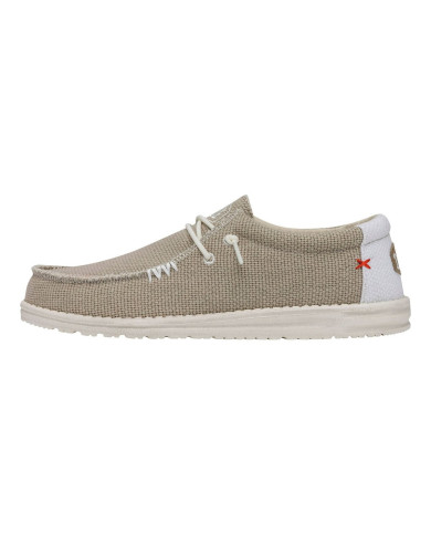 MOCASSINO HEY DUDE UOMO WALLY BRAIDED OFF WHITE SLIP-ON HD.40003/1LB