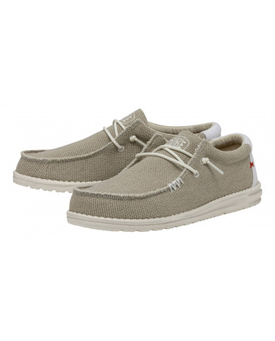 MOCASSINO HEY DUDE UOMO WALLY BRAIDED OFF WHITE SLIP-ON HD.40003/1LB