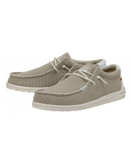 MOCASSINO HEY DUDE UOMO WALLY BRAIDED OFF WHITE SLIP-ON HD.40003/1LB