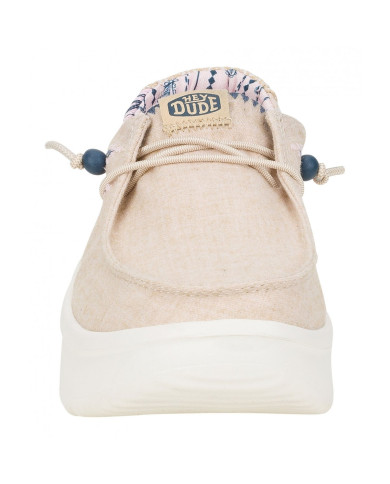 MOCASSINO HEY DUDE DONNA WENDY PEAK CHAMBRAY WOVEN W TAN SLIP-ON HD.41946/265