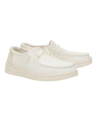 MOCASSINO HEY DUDE DONNA WENDY ESPANDRILLE WOVEN WHITE SLIP-ON HD.43681/100