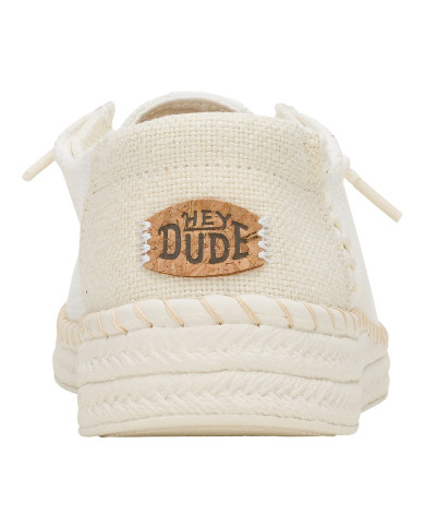 MOCASSINO HEY DUDE DONNA WENDY ESPANDRILLE WOVEN WHITE SLIP-ON HD.43681/100