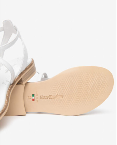 SANDALO NEROGIARDINI DONNA LOIRA BIANCO TR BEVAGNA 592 BEIGE E615895D/707