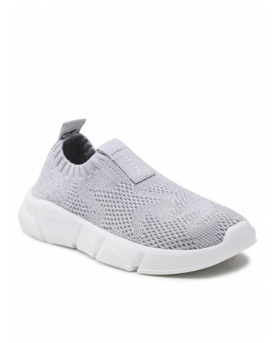 SNEAKERS GEOX BAMBINA J ARIL G. E - SHINY KNITT.TEXT SILVER J25DLE 0007Q C1007