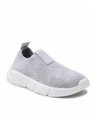 SNEAKERS GEOX BAMBINA J ARIL G. E - SHINY KNITT.TEXT SILVER J25DLE 0007Q C1007