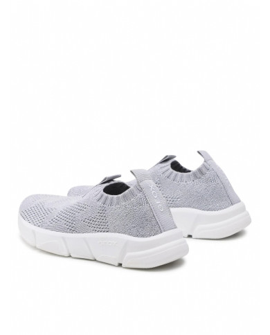 SNEAKERS GEOX BAMBINA J ARIL G. E - SHINY KNITT.TEXT SILVER J25DLE 0007Q C1007