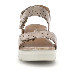 SANDALO CON ZEPPA STONEFLY DONNA AQUA III 31 LAMINATED LASER ORO SIMPLY TAUPE 223652 I89