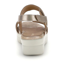 SANDALO CON ZEPPA STONEFLY DONNA AQUA III 31 LAMINATED LASER ORO SIMPLY TAUPE 223652 I89