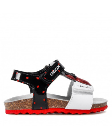 SANDALI PRIMI PASSI GEO BAMBINA   B S.CHALKIK  WHITE/BLACK TG. 24-27