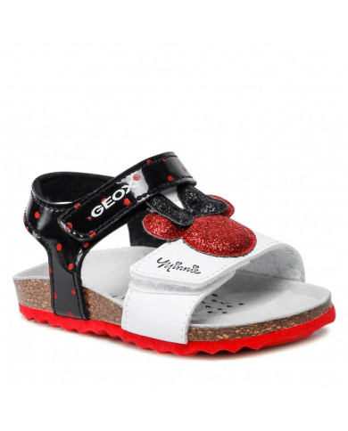 SANDALI PRIMI PASSI GEO BAMBINA   B S.CHALKIK  WHITE/BLACK TG. 24-27
