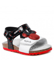 SANDALI PRIMI PASSI GEO BAMBINA   B S.CHALKIK  WHITE/BLACK TG. 24-27