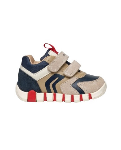 SNEAKERS GEOX BAMBINO PRIMI PASSI   B IUPIDOO B. D - SCAM. 19-26 +VIT.SIN BEIGE/NAVY B3555D 022BC C0819