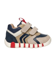SNEAKERS GEOX BAMBINO PRIMI PASSI   B IUPIDOO B. D - SCAM. 19-26 +VIT.SIN BEIGE/NAVY B3555D 022BC C0819