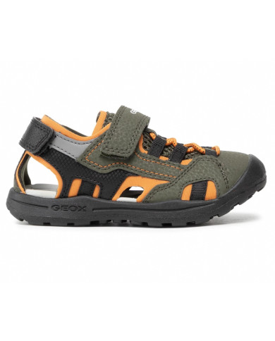 SANDALI GEOX BAMBINO J VANIETT B.C. LYCRA+PR.DBK MILITARY/ORANGE J155XC 015CE C0623 TG:28,30,31,32,33,35