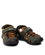 SANDALI GEOX BAMBINO J VANIETT B.C. LYCRA+PR.DBK MILITARY/ORANGE J155XC 015CE C0623 TG:28,30,31,32,33,35