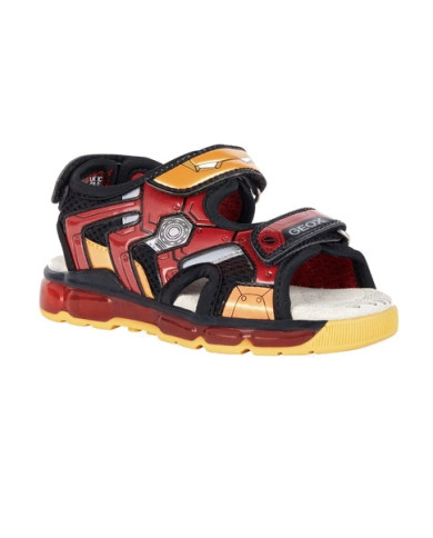 SANDALI GEOX BAMBINO ANDROID ADVENGERS  BLACK/RED J350QB 014CE C0048 TG:28-35
