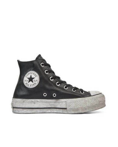 SNEAKERS CONVERSE DONNA  CHUCK TAYLOR HI LIFT LEATHER BLACK  SMOKE  