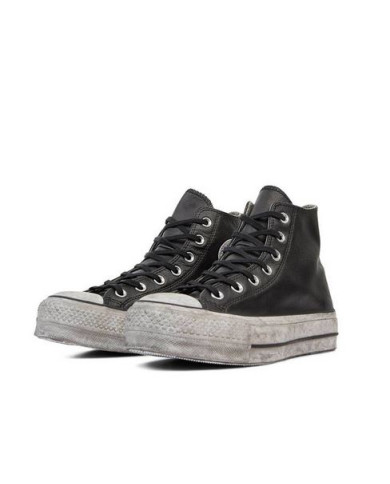 SNEAKERS CONVERSE DONNA  CHUCK TAYLOR HI LIFT LEATHER BLACK  SMOKE  