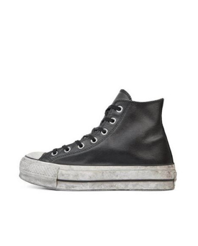 SNEAKERS CONVERSE DONNA  CHUCK TAYLOR HI LIFT LEATHER BLACK  SMOKE  